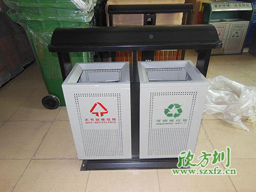 貴陽物業戶外鋼板沖孔垃圾桶，客戶的二次選擇。